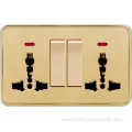 Plastic Electrical Wall Light Switch Socket 2 Gang